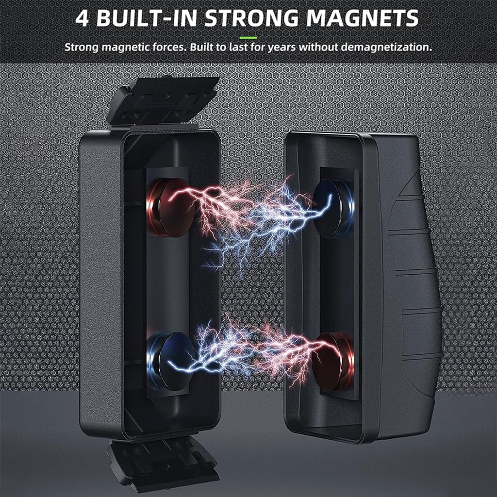 Qpets Magnetic Aquarium Fish Tank Cleaner Brush with Dual-Head Scraper and Strong Magnet | Compact 10.6×3.8×6.8 cm Algae Cleaning Tool