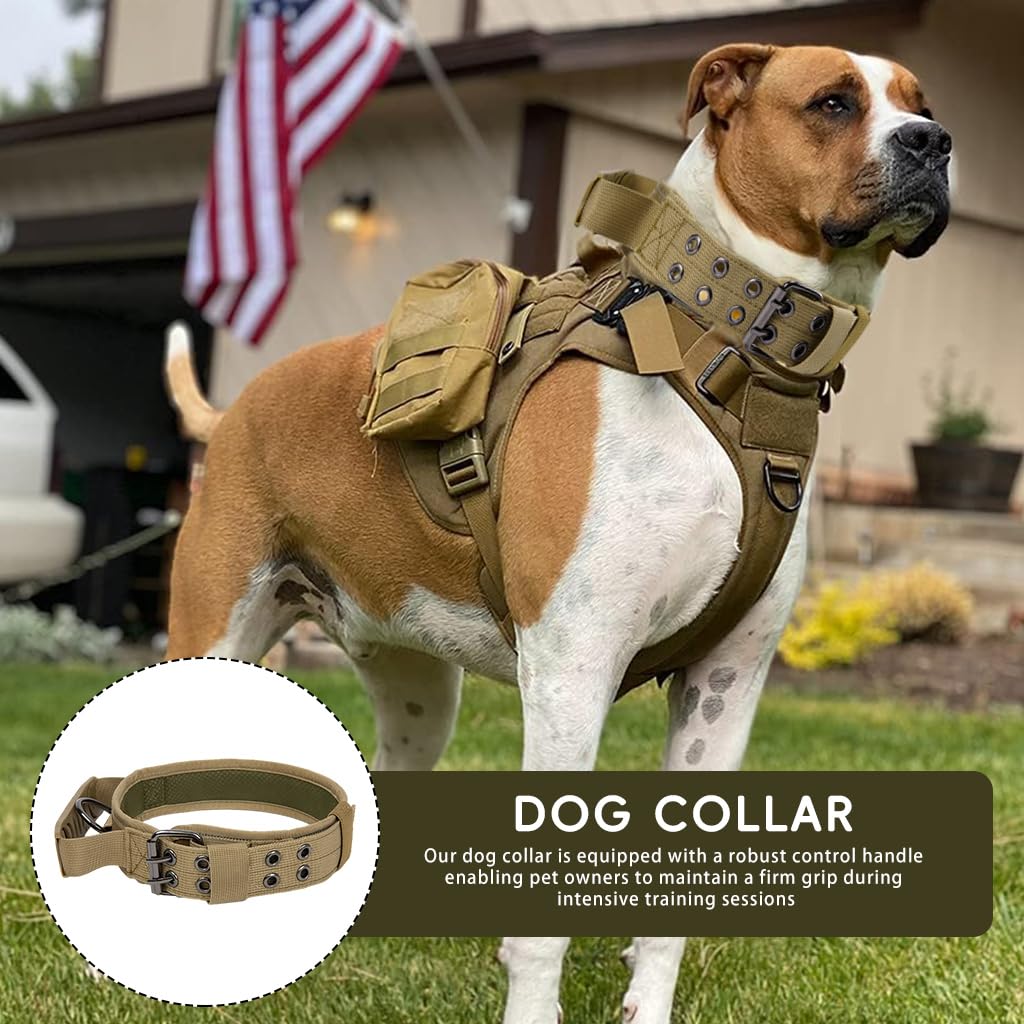 Qpets Dog Collar for Large Breeds featuring Control Handle & Metal D Ring | Reflective Nylon 75 cm
