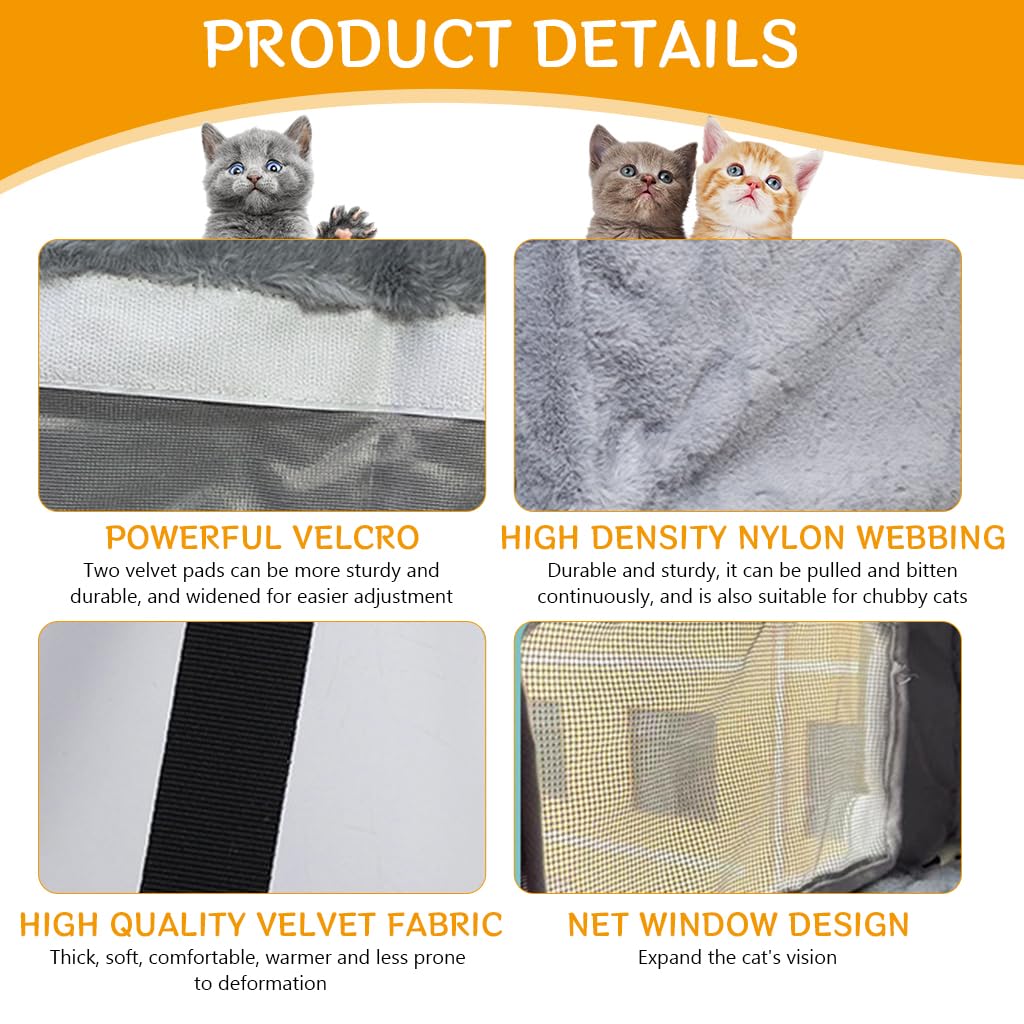 Qpets Cat Hanging Bed for Windows featuring Dual Hole Access and 4 Suction Cups | 31x50x28cm Plush Cat House