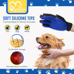 Qpets Cat Grooming Glove for Shedding with Double Sided Soft Bristles & Massage Side | Pet Hair Remover for Cats and Dogs