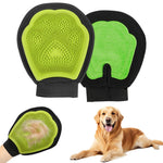 Qpets® Pet Hair Removal Gloves, Double-Sided Dematting & Lint Remover Dog Deshedding Glove, Breathable Mesh Fabric Design TPR Soft Bristle Massage Glove for Dogs & Cats