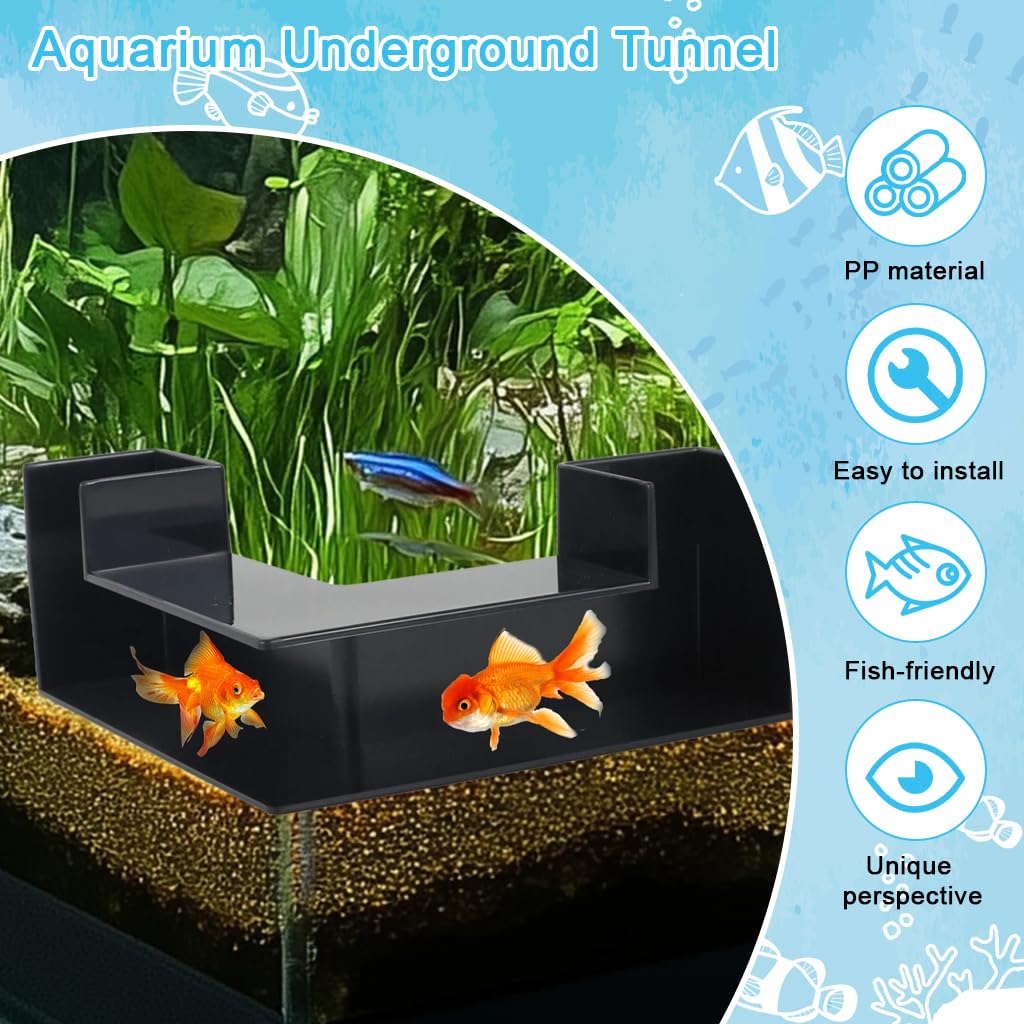 Qpets Aquarium Hideout Cave for Betta & Shrimp with 90° L Shape Corner Design | 4.92x4.92x2.16 in Non Toxic Resin Shelter