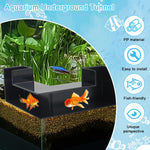 Qpets Aquarium Hideout Cave for Betta & Shrimp with 90° L Shape Corner Design | 4.92x4.92x2.16 in Non Toxic Resin Shelter