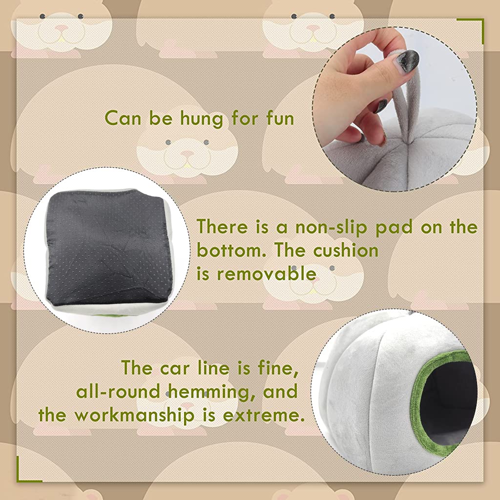 Qpets Hamster Cage Tunnel for Small Pets with Plush Cotton Nest | Washable Cozy Hideout