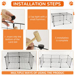 Qpets DIY Assembly Dog House with 7 Wire Panels and Door Panel for Indoor Pets | Metal Cage Kit 37×37 cm