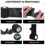 Qpets® 6 Rolls Crepe Bandage Self Adhesive Crepe Bandage Elastic Strethy Crepe Bandage for Tattoo Grip Cover Bandage Roll Wound Cohesive Tape Wrap Crepe Bandage Bandages for Wounds(5cm*450cm/roll)