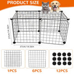 Qpets DIY Assembly Dog House with 7 Wire Panels and Door Panel for Indoor Pets | Metal Cage Kit 37×37 cm