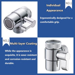 Qpets® 3 Way Faucet Diverter Brass With Switch Universal Faucet Tap Diverter Valve Faucet Splitter Faucet Adapter For Kitchen, Bathroom, Balcony, Shower System- 1pc