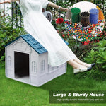 Qpets Outdoor Dog House for Small Breeds with 65x75x63 cm Space and DIY Assembly | Rainproof Plastic Hut Style