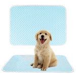 Qpets® Small Dog Cooling Mat, Summer Cooling Pad Sleeping Pad for Dogs Cats Ice Silk Blue Pets Cooling Pad Sleeping Cooling Mat