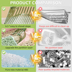 Qpets® Cat Litter Scoop, Plastic Cat Litter Scoop Retractable Push Shovel Design Cat Litter Scoop Sieve Cat Litter Cleaning Scoop