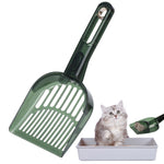 Qpets® Cat Litter Scoop, Plastic Cat Litter Scoop Retractable Push Shovel Design Cat Litter Scoop Sieve Cat Litter Cleaning Scoop