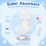 Qpets Male Dog Diaper Wraps, 12 Pack, Absorbent, Breathable Leak Protection, Size L