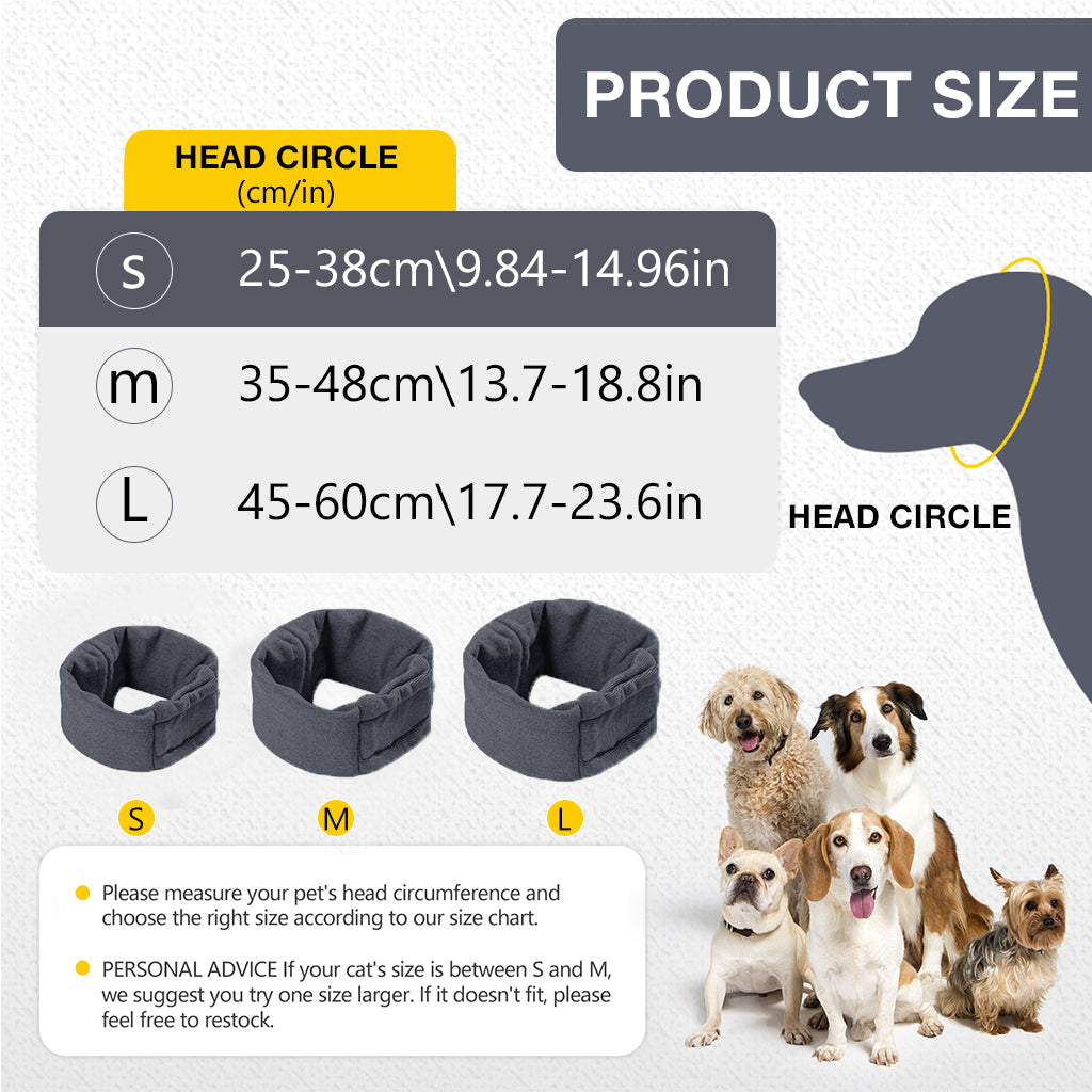 Qpets Dog Ear Snood, 25-38 cm Head Size, Soft Stretch Polyester for Feeding and Cold-Weather Walks