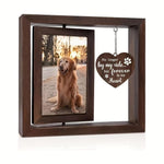 Qpets Rotating Pet Photo Frame – Double-Sided Wooden Display