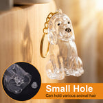 Qpets Dog Fur Keepsake Pendant in Clear Plastic with Secure Metal Ring Clasp for Daily Carry