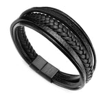 Qpets® Hand Bracelet for Men Women Stylish Skin Friendly Braided Multi-Layer Wrap Clasp Hoop Bracelet wit