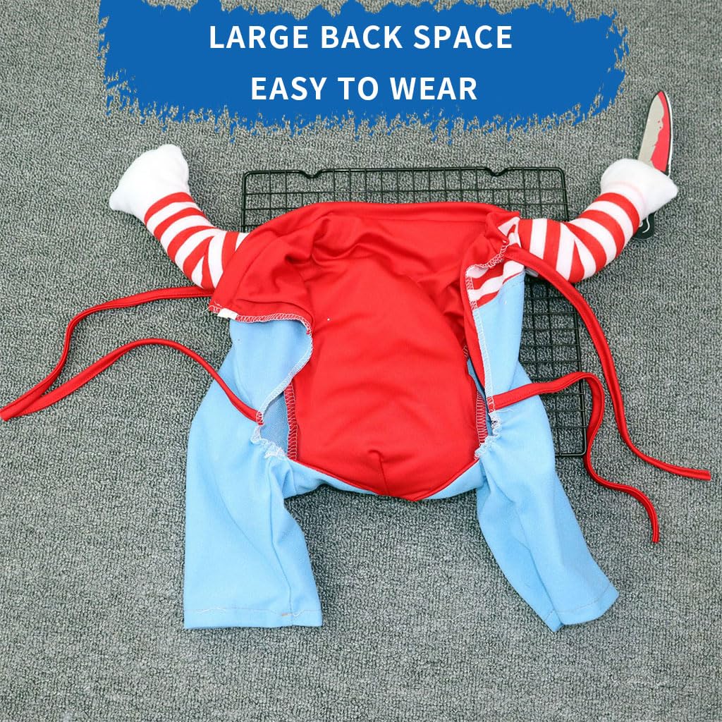 Pet Dog Clothes Hairpiece Costume Set, Funny Dog Clothes Deadly Doll Cosplay Costume for Halloween Party Funny Costume Dog Clothes Party Costume Dog Dress for Large Dogs Male (Size L)