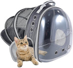 Qpets® Side Door Design Cat Carrier Backpack, Expandable Cat Dog Backpack Carrier Bag, Transparent Capsule Air Breathable Transparent Carrier Backpack for Travelling, Ourdoor