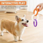 Qpets® TPR Dog Tug Toy Chewing Toys 3.54 inches Dia InterlinkedTri-ring Tear-Resistant Dog Toy