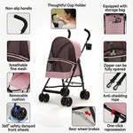 Qpets Foldable Pet Stroller for Small Dogs and Cats, Up to 7kg, Mesh Window and One-Step Fold