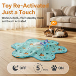 Qpets Rechargeable Interactive Cat Game with LED, Moving Feathers and Adjustable Speed Modes