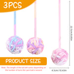 Qpets® Plush Cat Ball Toys, Rattling Cat Teasing Toys with Built in Bell, Colorful Woolen Ball Toy Sound Toys (3Pcs)
