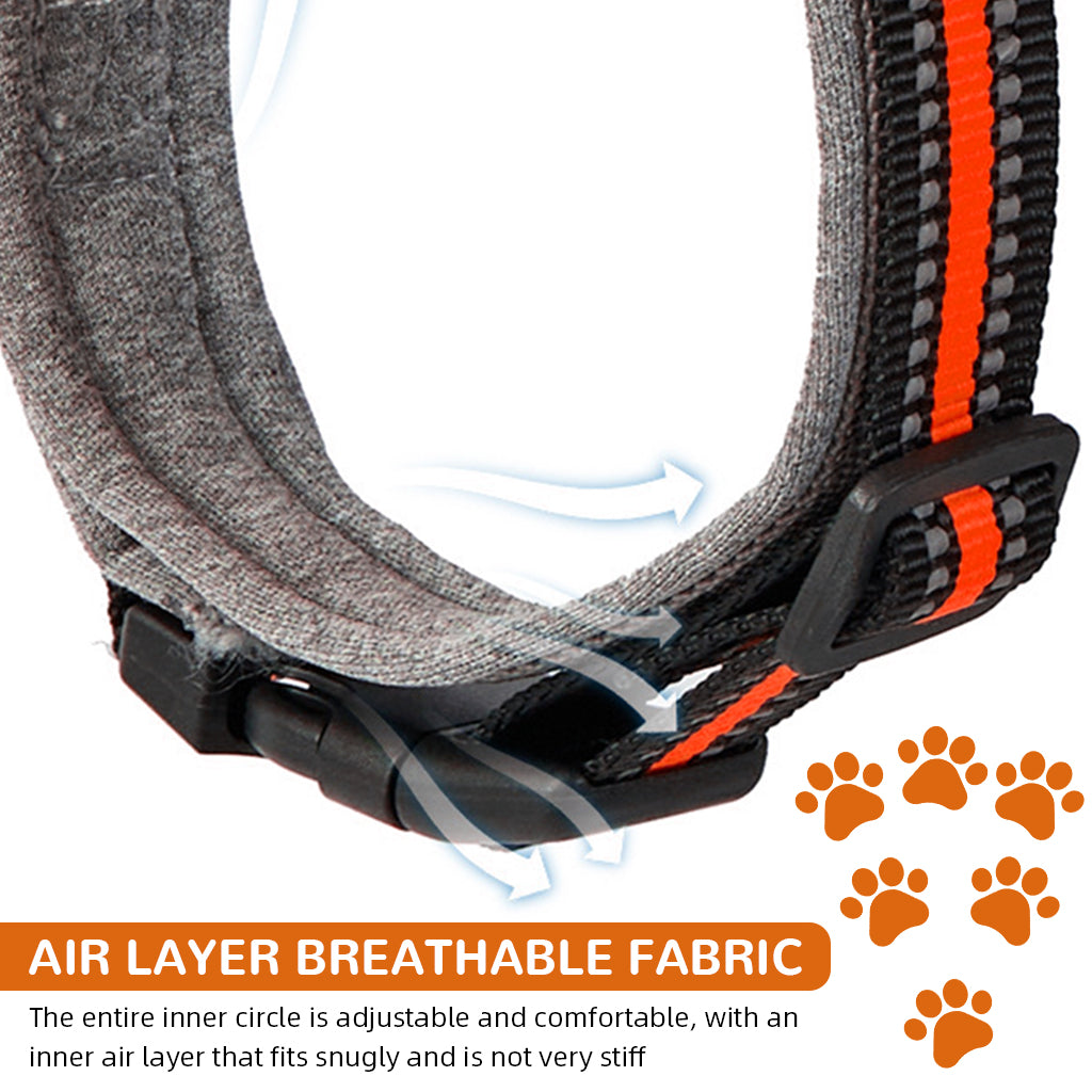 Qpets® Dog Collar 2 in 1 Adjustable Dog Collar with 1.5 Meters Retractable Pull Handle Intergrated Dog Leash Dog Collar Night Safety Reflective Dog Collar for Medium /Large Dog, Suitable for 25-45kg