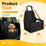 Qpets Foldable Dog Car Booster Seat with Mesh Sides, Safety Leash and Washable Oxford Fabric