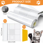 Qpets® Clear Cat Scratch Protector, Self-Adhesive PVC Furniture Guard Anti-Scratch Film for Couches, Chairs & Upholstery - 45x300cm