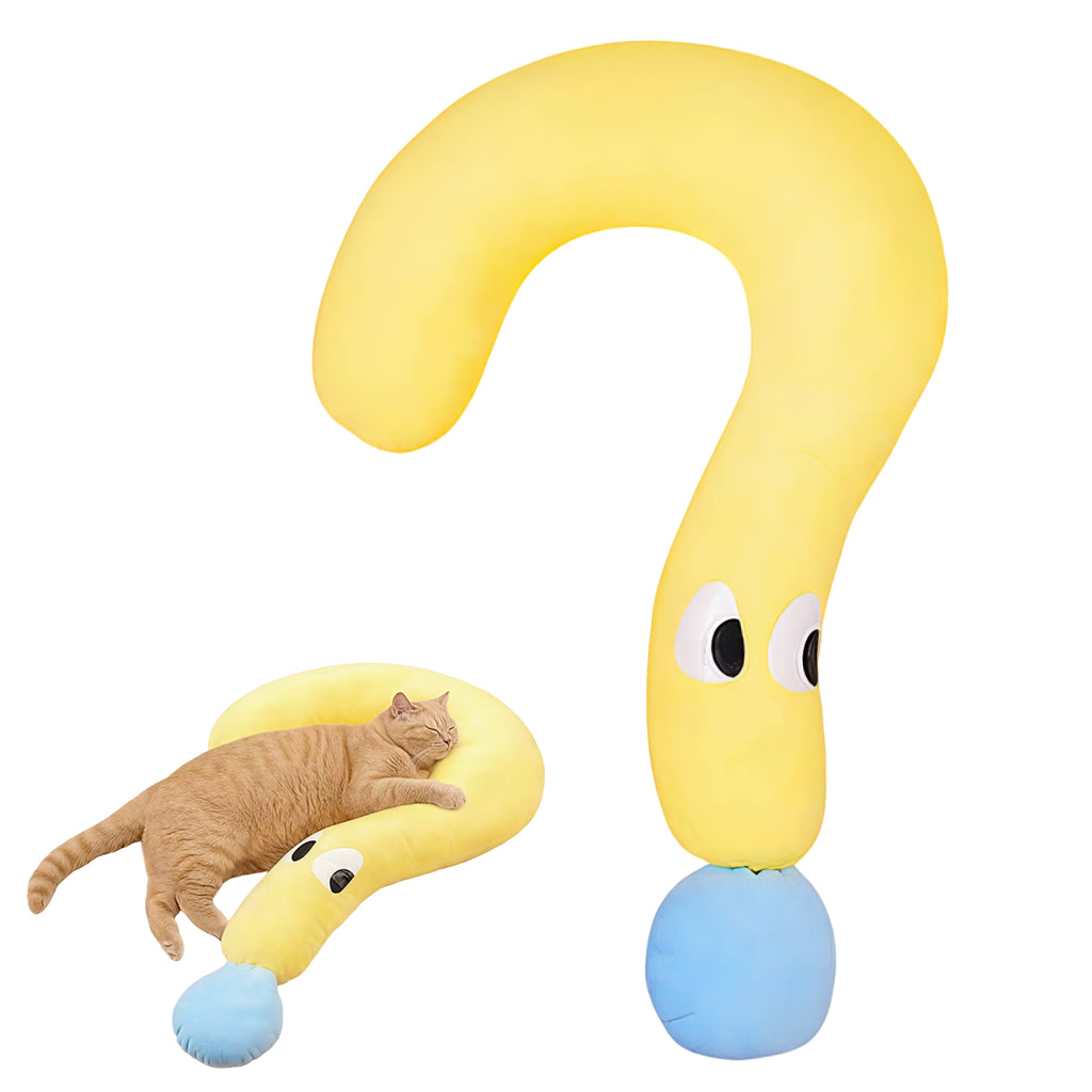 Qpets Soft Pet Pillow for Cats and Dogs featuring Plush Question Mark Shape | Cozy All Season Cushion