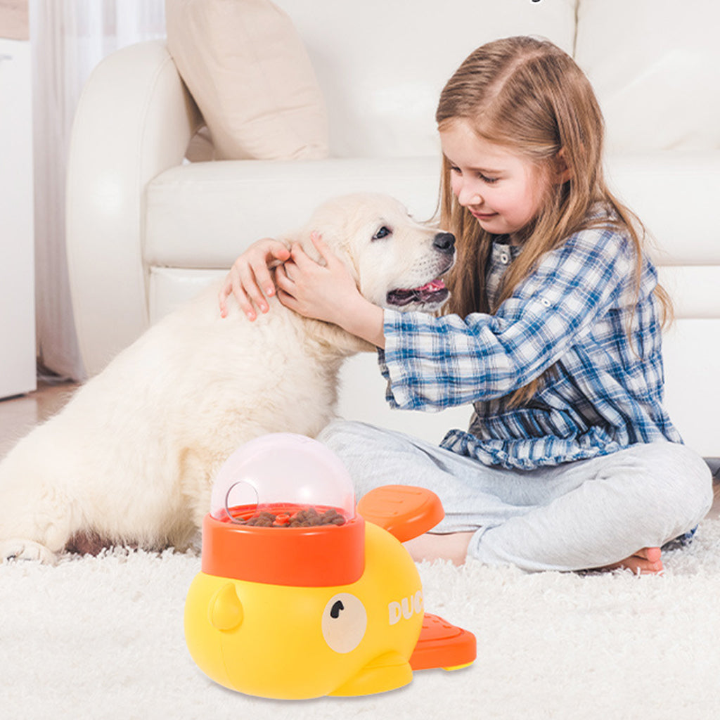 Qpets® Interactive Pet Feeder Toy, Automatic Rotate Dog Food Dispenser with Fun Pedal for Cats & Dogs, Slow Feeding Puzzle Bowl to Prevent Boredom & Gulping, Portion Control Feeder for Indoor Pets