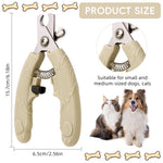 Qpets® Pet Nail Cutter Cute Cat Nail Clipper with with PP Handle, Stainless Steel Pet Trimmer with Safety Stop to Prevent Over-Cutting Spring-Loaded, Easy-Grip Design for Cats Dogs