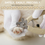 Qpets® Pet Nail Cutter Cute Cat Nail Clipper with with PP Handle, Stainless Steel Pet Trimmer with Safety Stop to Prevent Over-Cutting Spring-Loaded, Easy-Grip Design for Cats Dogs