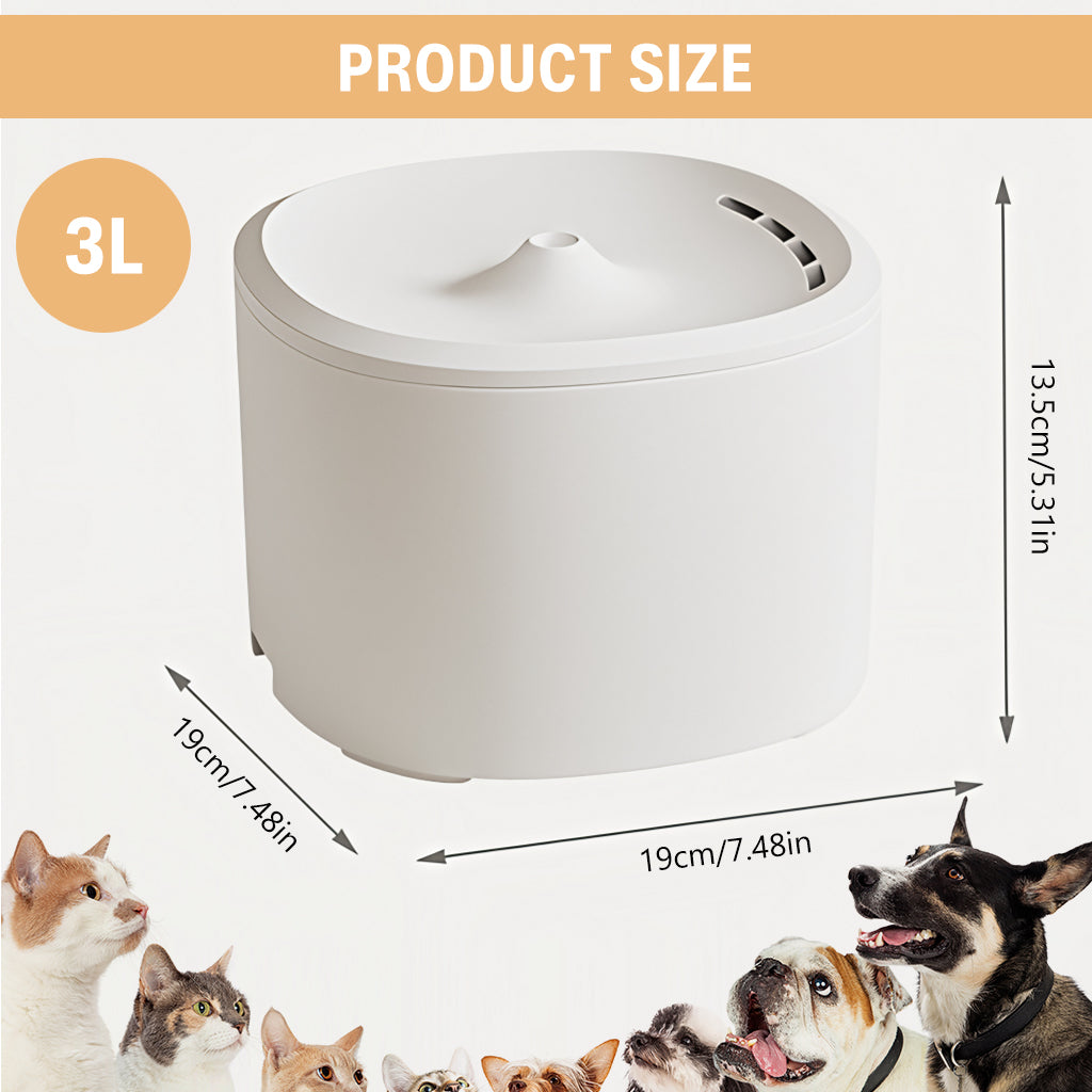 Qpets® Cat Water Fountain, Ultra Quiet Automatic Cat Dog Water Dispenser, 3L Large Capacity Pet Drinking Fountain for Week-Long Fresh Water with 3 Flow Modes & Smart Circulating Filtration System