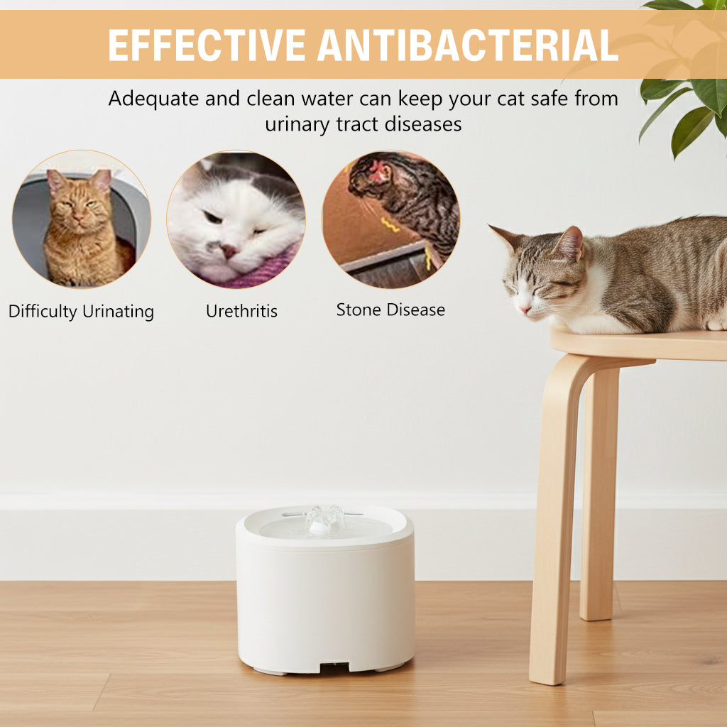 Qpets® Cat Water Fountain, Ultra Quiet Automatic Cat Dog Water Dispenser, 3L Large Capacity Pet Drinking Fountain for Week-Long Fresh Water with 3 Flow Modes & Smart Circulating Filtration System