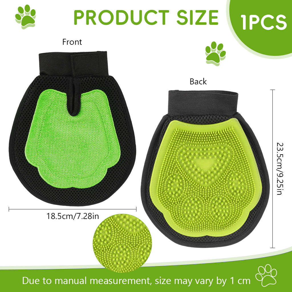 Qpets® Pet Hair Removal Gloves, Double-Sided Dematting & Lint Remover Dog Deshedding Glove, Breathable Mesh Fabric Design TPR Soft Bristle Massage Glove for Dogs & Cats
