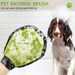 Qpets® Pet Hair Removal Gloves, Double-Sided Dematting & Lint Remover Dog Deshedding Glove, Breathable Mesh Fabric Design TPR Soft Bristle Massage Glove for Dogs & Cats