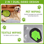 Qpets® Pet Hair Removal Gloves, Double-Sided Dematting & Lint Remover Dog Deshedding Glove, Breathable Mesh Fabric Design TPR Soft Bristle Massage Glove for Dogs & Cats
