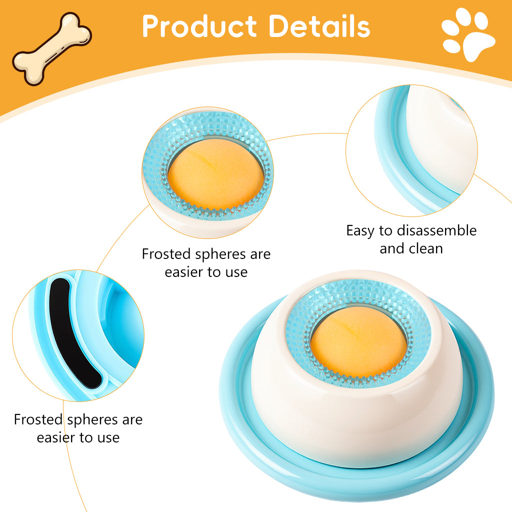 Qpets® Lick Mat & Puzzle Feeder for Cats & Dogs - Interactive Toy with Rolling Ball Dispenser, Slow Feeder for Anxiety & Boredom Relief Food-Grade Silicone