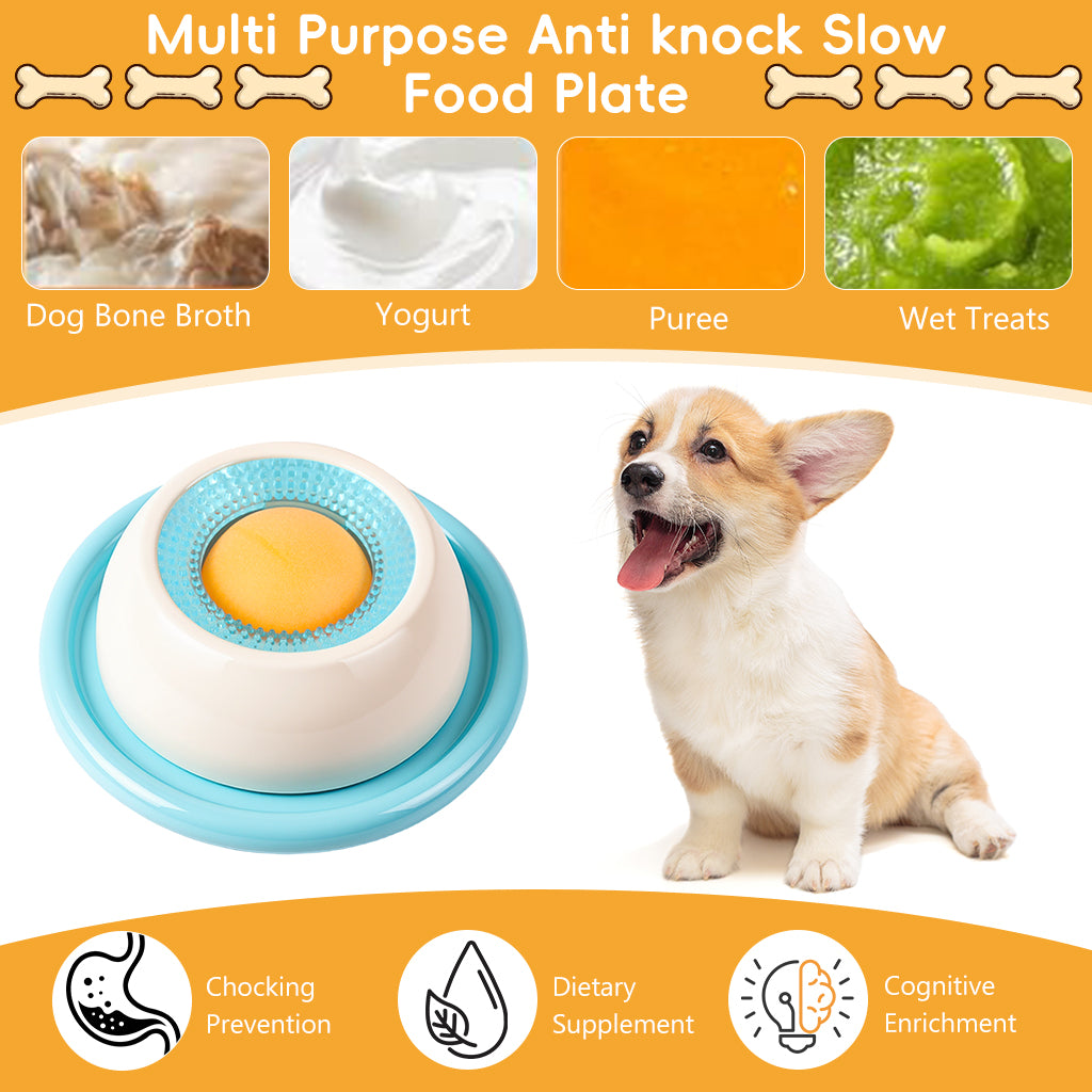 Qpets® Lick Mat & Puzzle Feeder for Cats & Dogs - Interactive Toy with Rolling Ball Dispenser, Slow Feeder for Anxiety & Boredom Relief Food-Grade Silicone