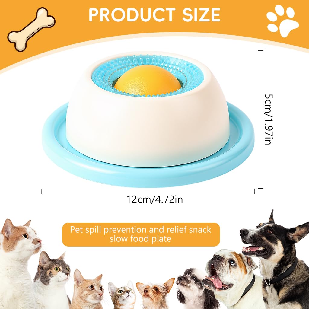 Qpets® Lick Mat & Puzzle Feeder for Cats & Dogs - Interactive Toy with Rolling Ball Dispenser, Slow Feeder for Anxiety & Boredom Relief Food-Grade Silicone