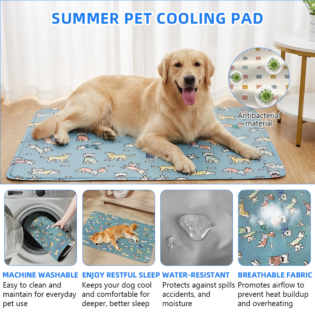 Qpets® Self-Cooling Pad for Dogs & Cats,Pressure Activated,No Water Needed Large Waterproof Mat for Heat Stroke Prevention Stay Cool Indoor & Outdoor (120 * 85cm)
