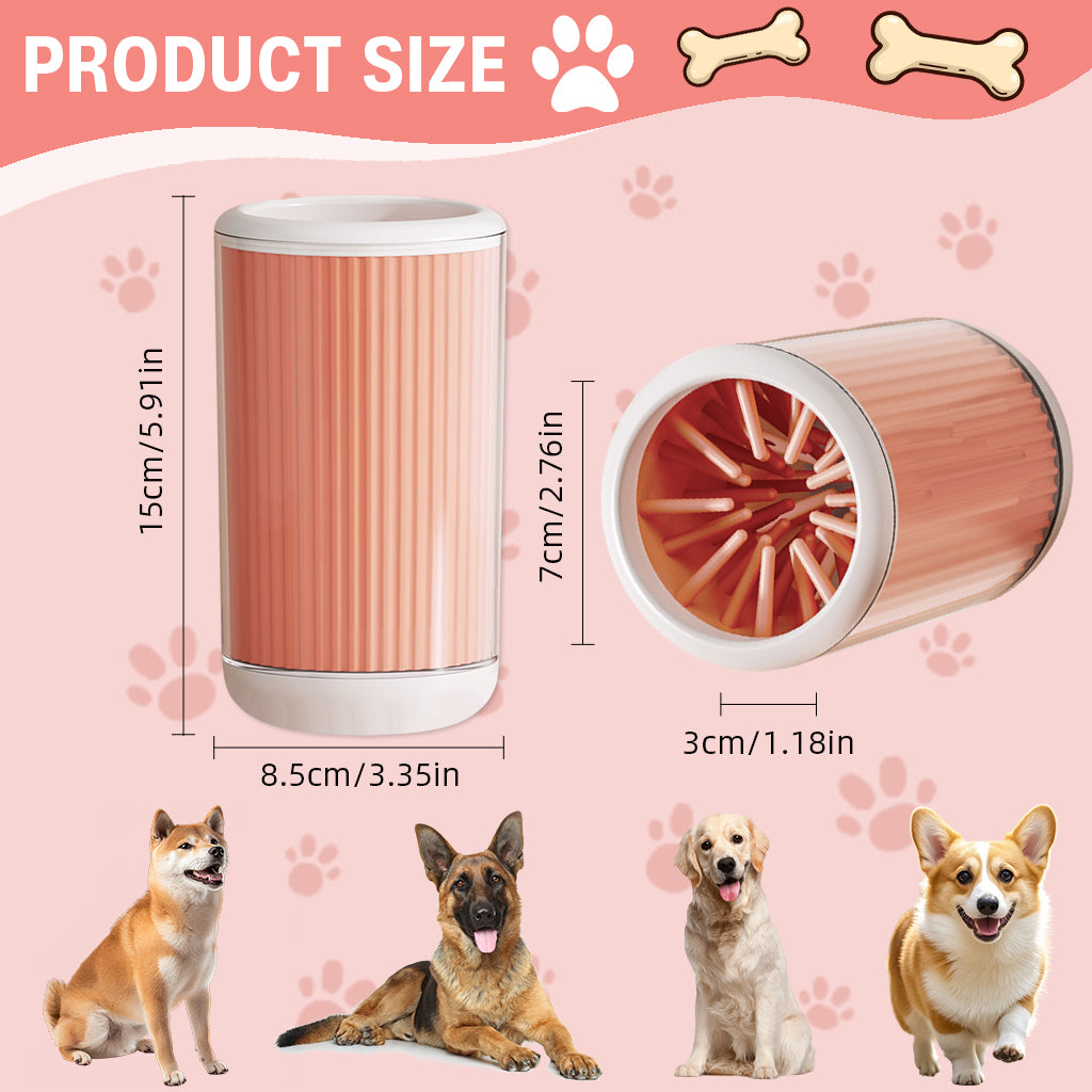 Qpets® Dog Paw Cleaning Cup, Portable Dog Paw Washer with Soft TPR Bristles Design, 360 ° Rotation Cleaning Cup Removes Mud & Dirt After Walks for Cat & Dog Paws