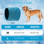 Qpets® Summer Dog Cooling Collar Cool Touch Bandana with D Ring Open Hole, Breathable Mesh Quick Dry Pet Scarf Neck Gaiter Cloth Collar Neck Wrap, Keeps Dog Cozy and Cool-L