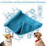 Qpets® Summer Dog Cooling Collar Cool Touch Bandana with D Ring Open Hole, Breathable Mesh Quick Dry Pet Scarf Neck Gaiter Cloth Collar Neck Wrap, Keeps Dog Cozy and Cool-L