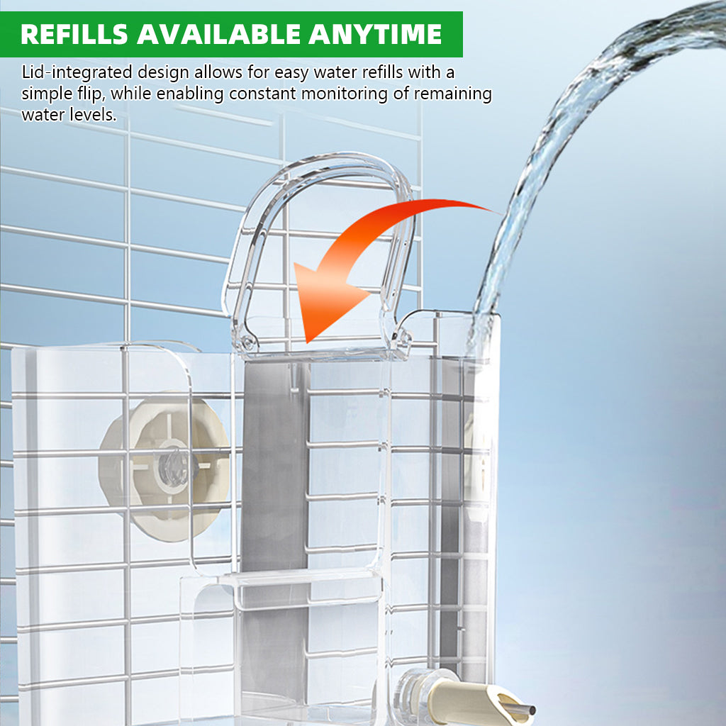 Qpets® 2-in-1 Bird Feeder with 450ml Water Dispenser, Clear Food Grade Hanging Bird Food & Water Feeder for Cage, Automatic Seed & Drinker Container for Parrots, Budgies & Small Birds