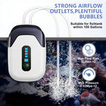 Qpets® USB Cordless Aquarium Air Pump, Portable Fish Tank Oxygen Pump with Constant & Intermittent Modes, 20-40 Hours Runtime, Quiet Aerator with Air Stones for Fishing, Travel & Home