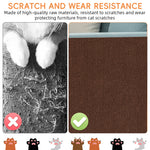 Qpets® Cat Scratcher Pad 4x100cm Self-Adhesive Thicken Furniture Protector Surface Guard Wrap with 10Pcs Invisible Spiral Twist Pins, for Sofa, Leather Couch, Wall -Brown