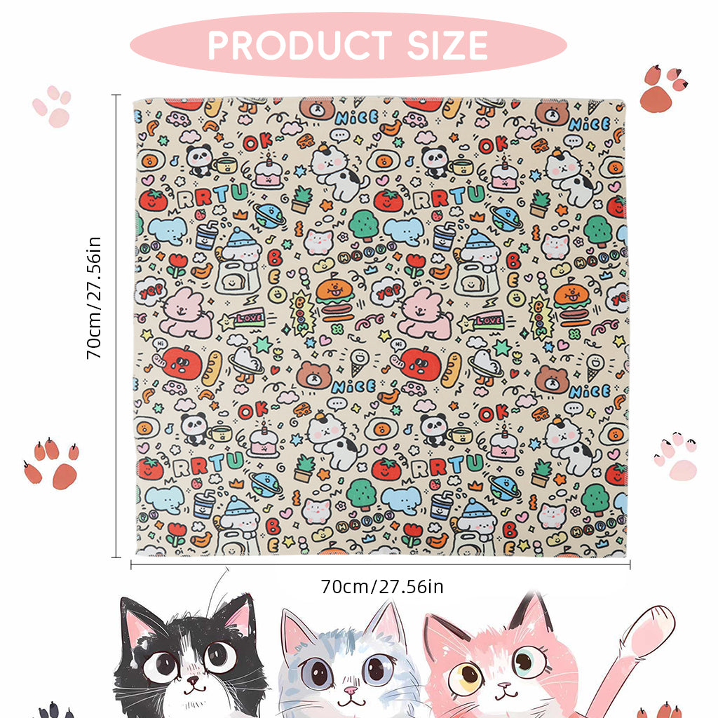 Qpets® 27.5'' Cat Swaddle Wrap with Self-Closure, Pet Grooming Restraint Towel, Anti-Scratch Cat Bath Wrap for Nail Trimming, Vet Care & Medication Handling, Tablet, Laptop & Camera Protection